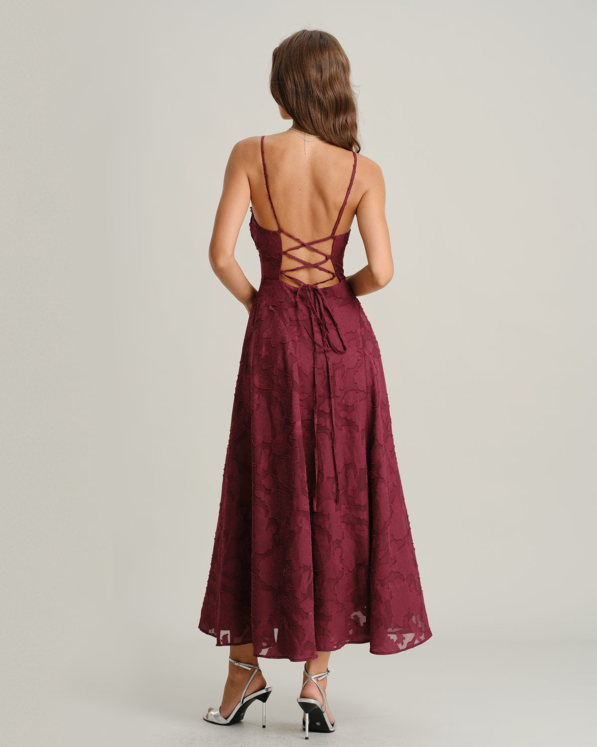 Wine Red Sleek Slip Maxi Dress