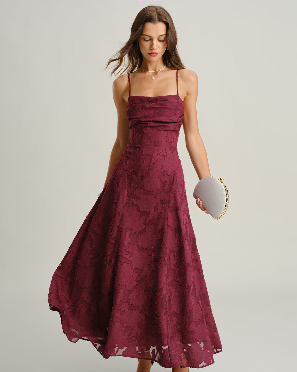 Wine Red Sleek Slip Maxi Dress