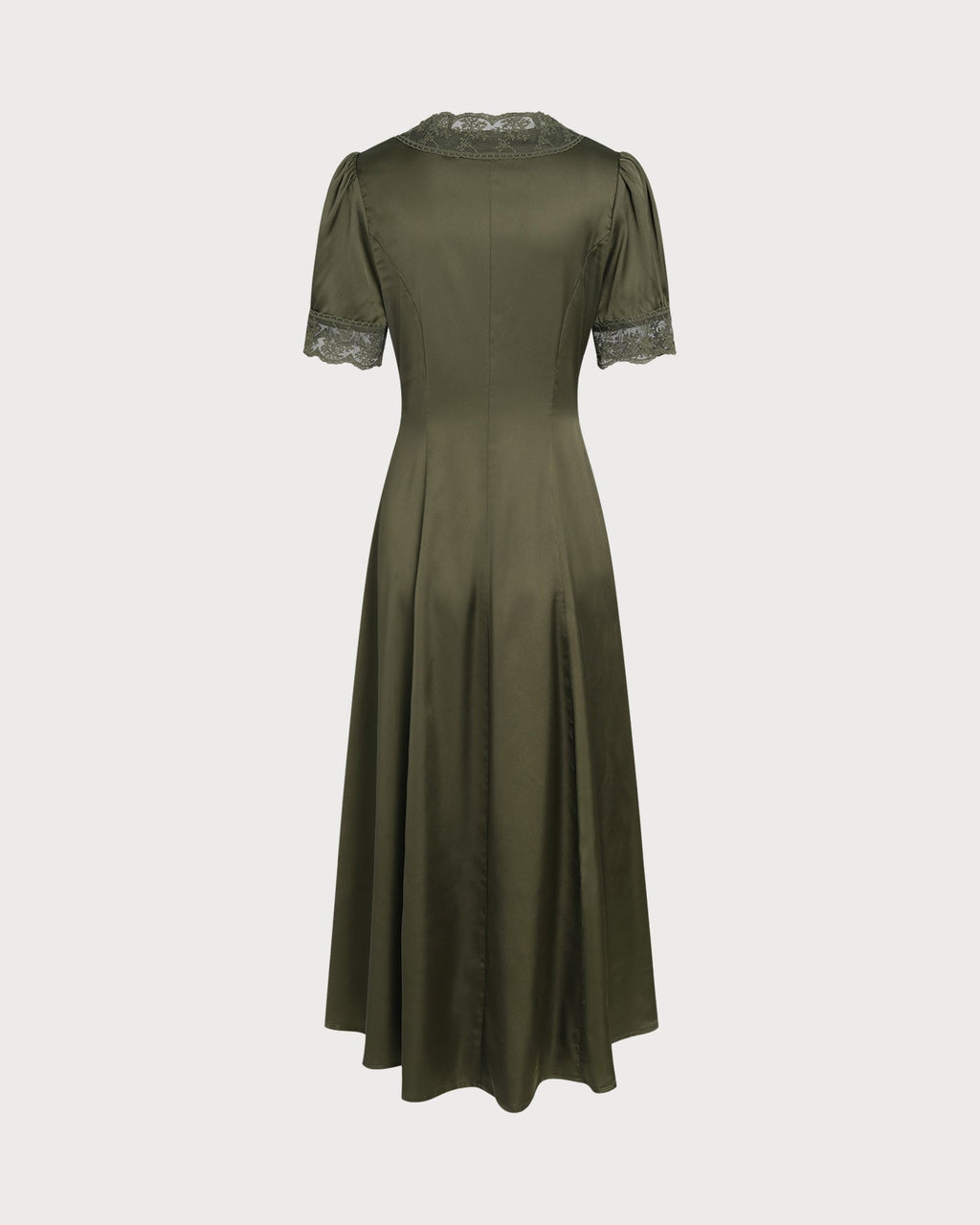 Poised Lace Satin Midi Dress