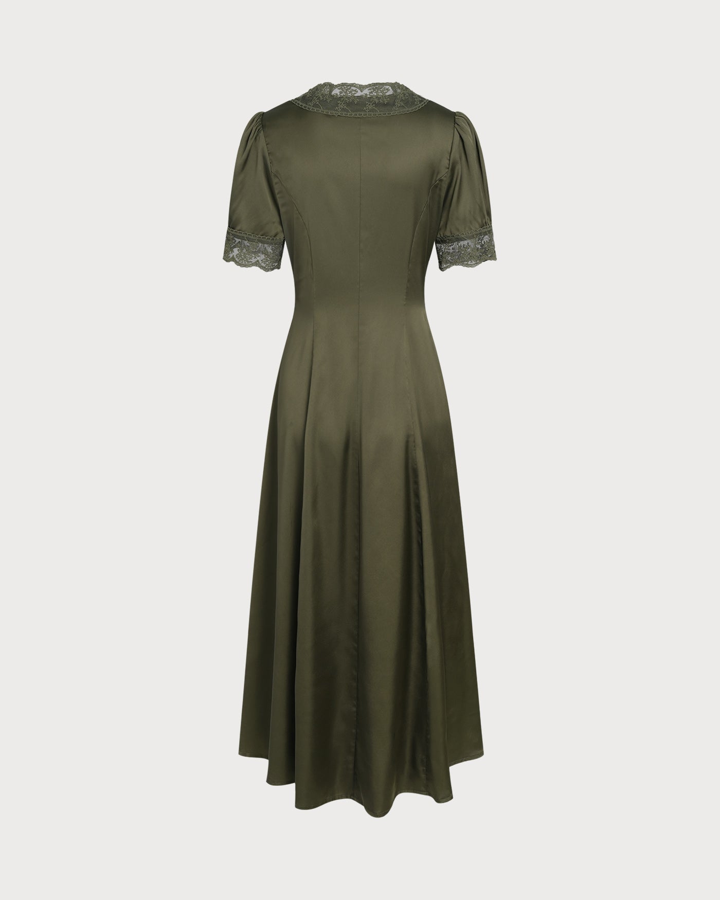 Poised Lace Satin Midi Dress