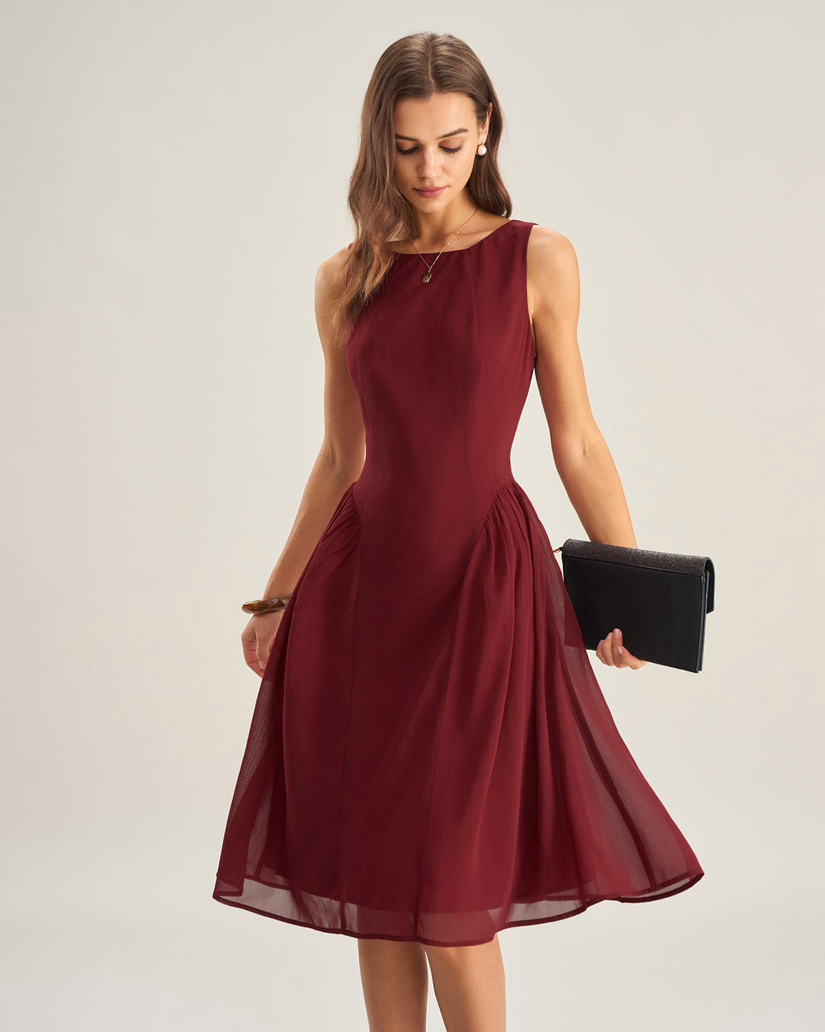 Bliss Sleeveless Midi Dress In Red