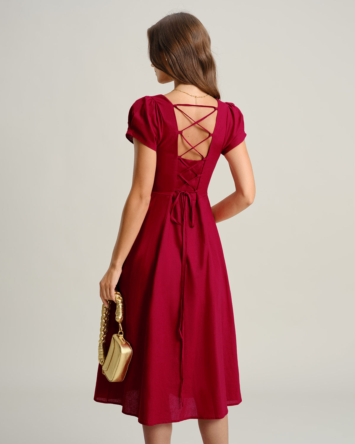 Red Lights Old Money Midi Dress