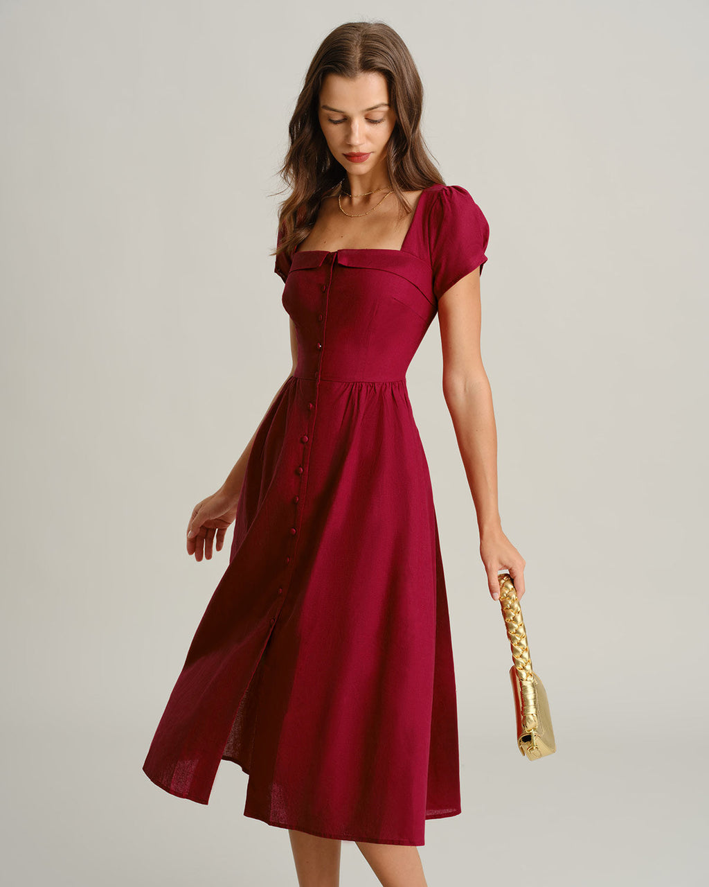 Red Lights Old Money Midi Dress