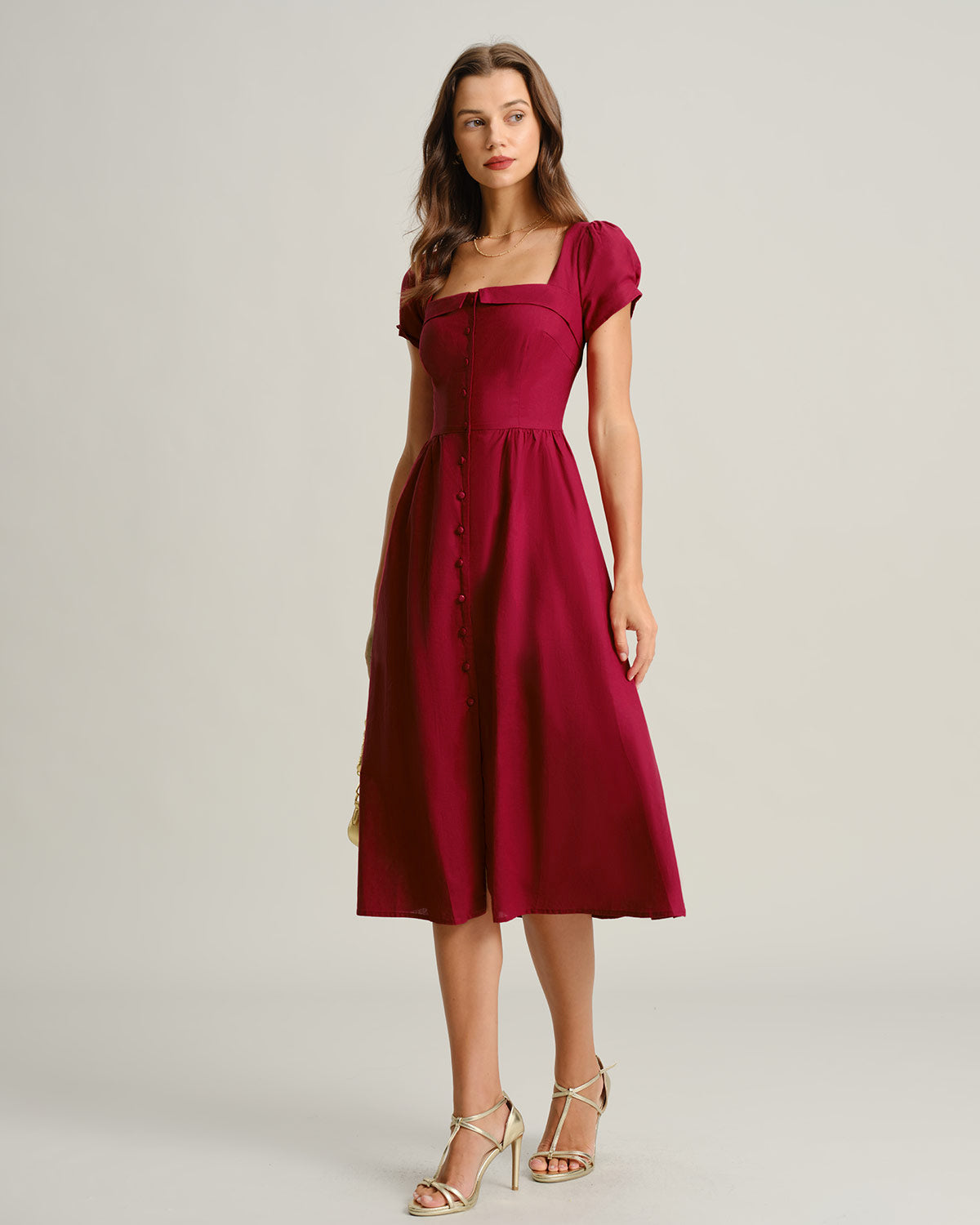 Red Lights Old Money Midi Dress