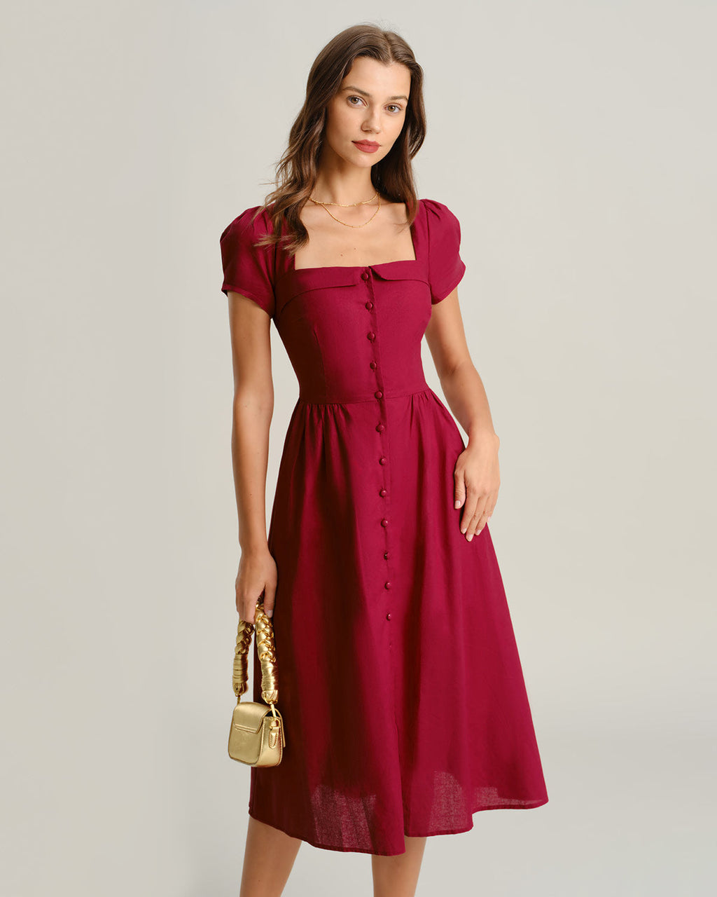 Red Lights Old Money Midi Dress