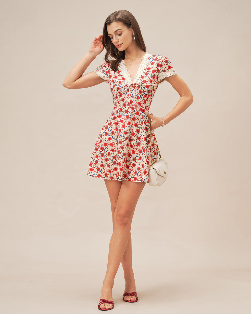 Summer Days Floral Lace Mini Dress