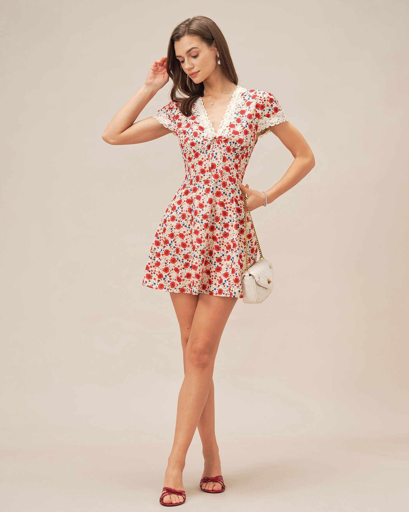 Summer Days Floral Lace Mini Dress