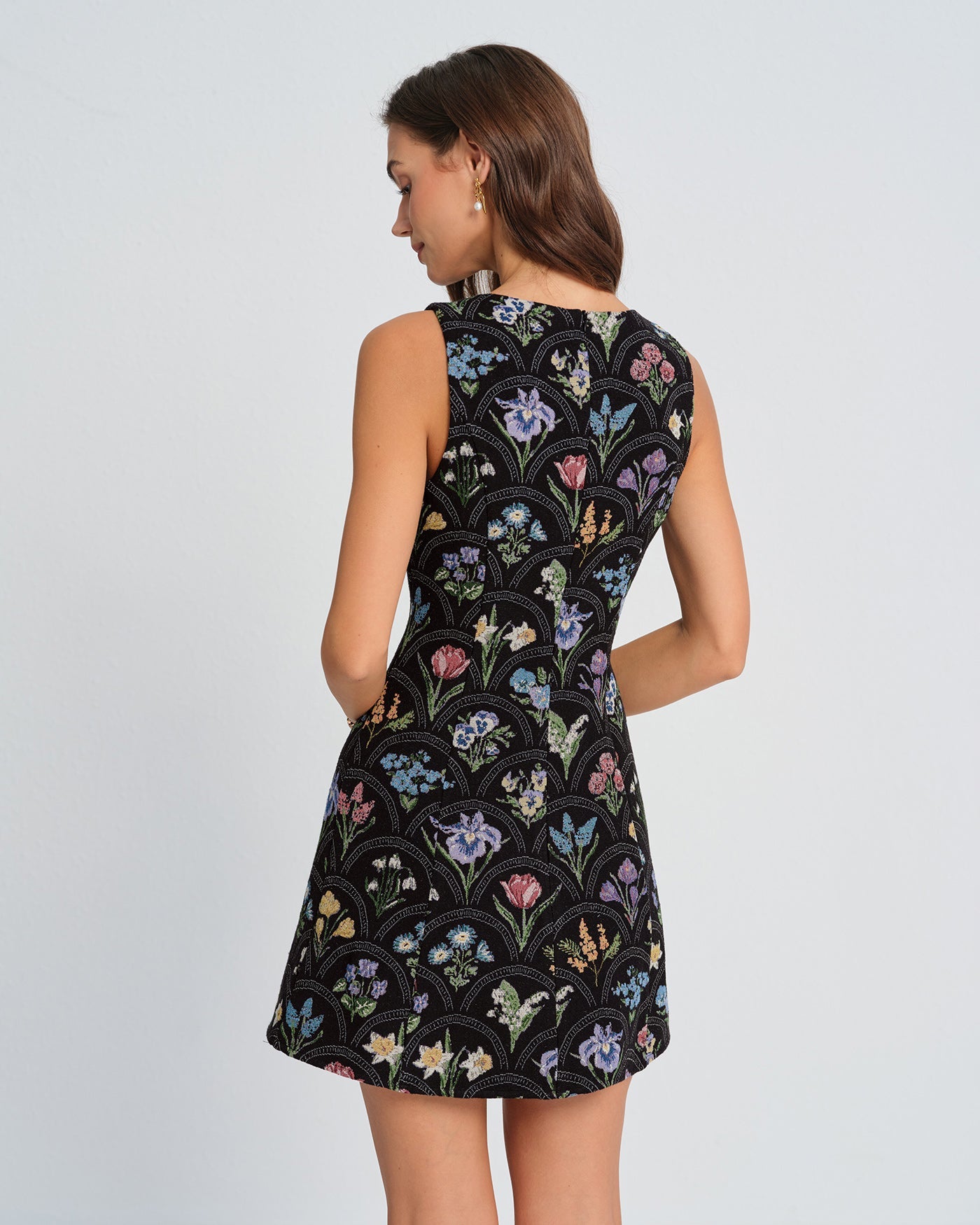 Lucy Black Floral Mini Dress