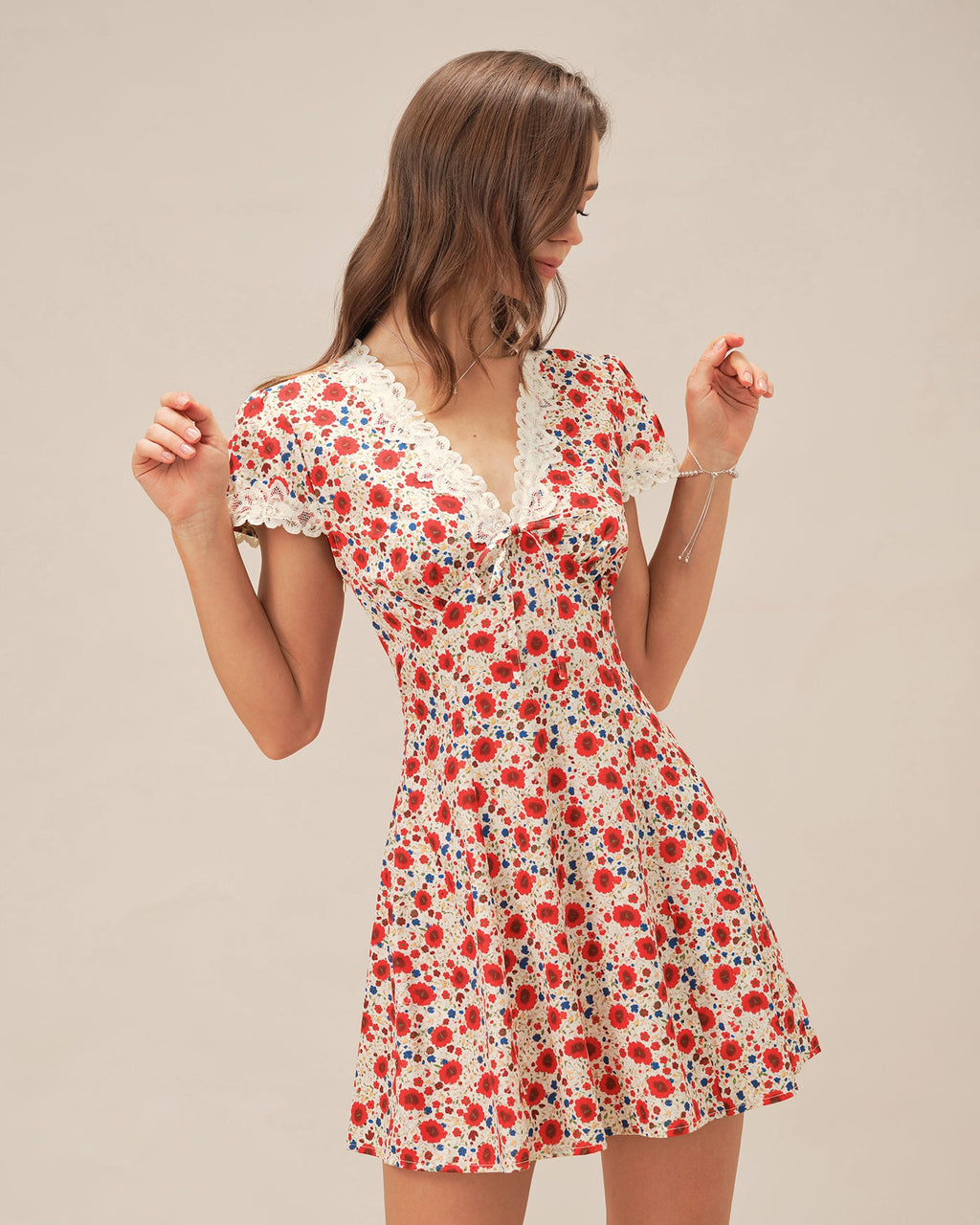 Summer Days Floral Lace Mini Dress