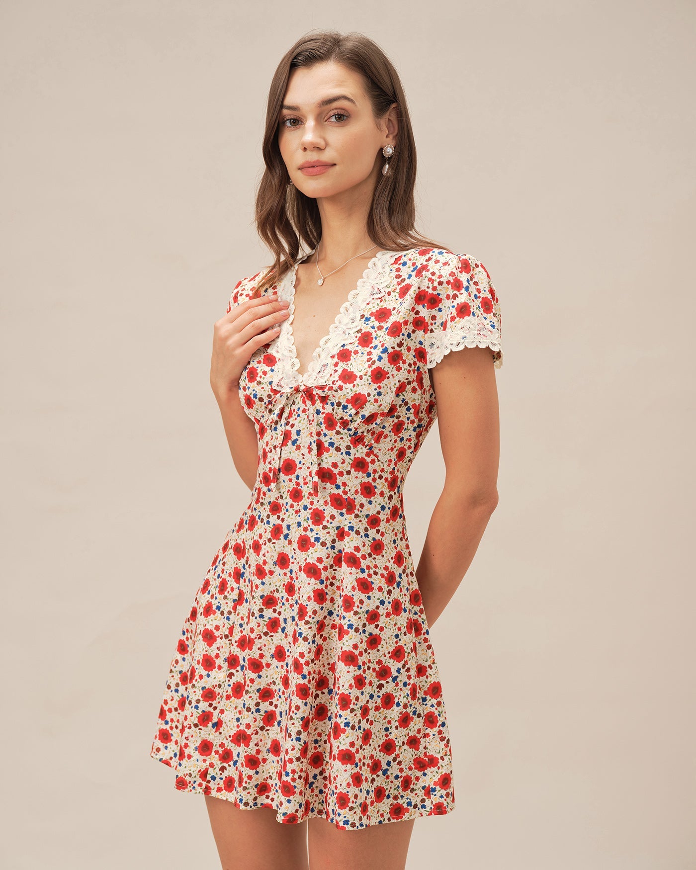 Summer Days Floral Lace Mini Dress