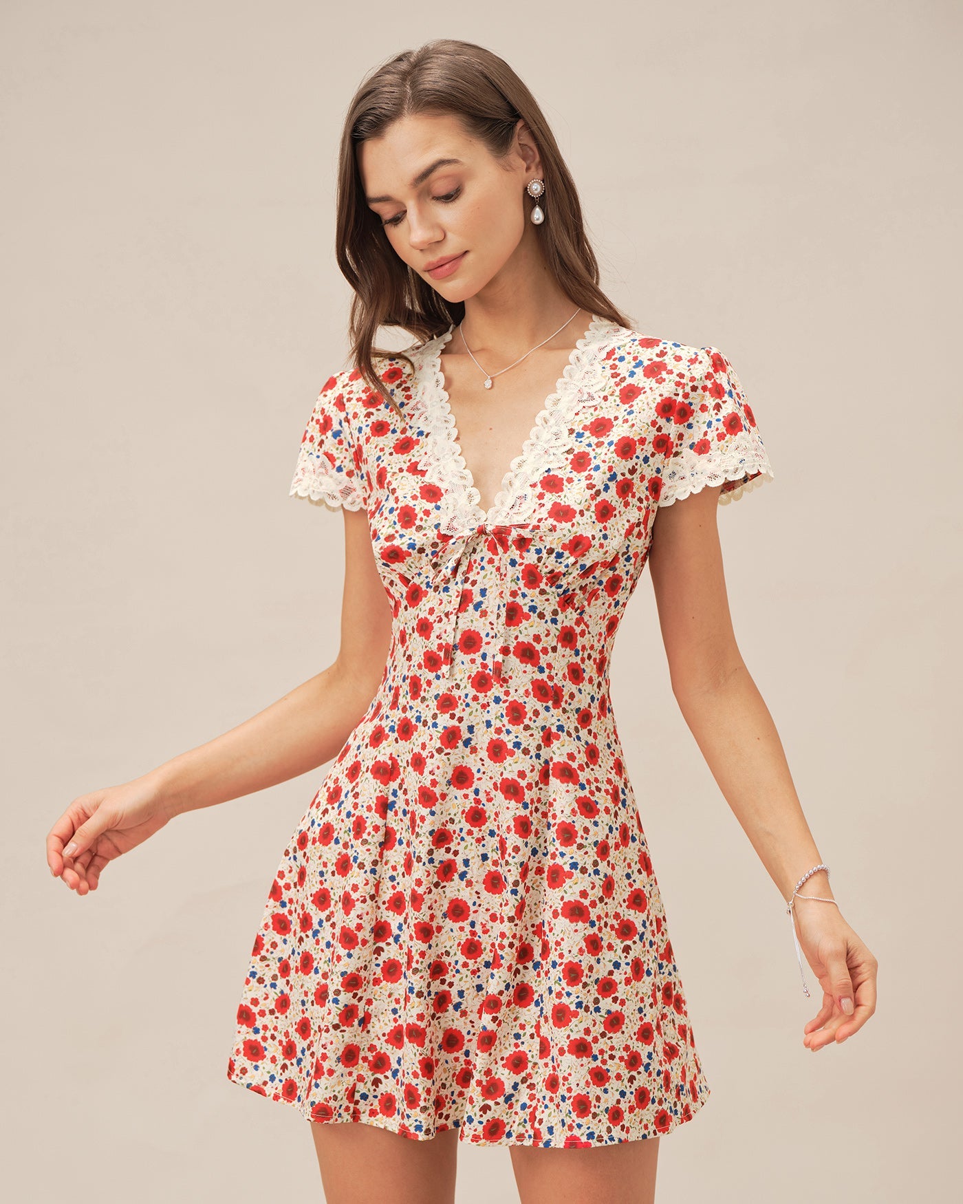 Summer Days Floral Lace Mini Dress