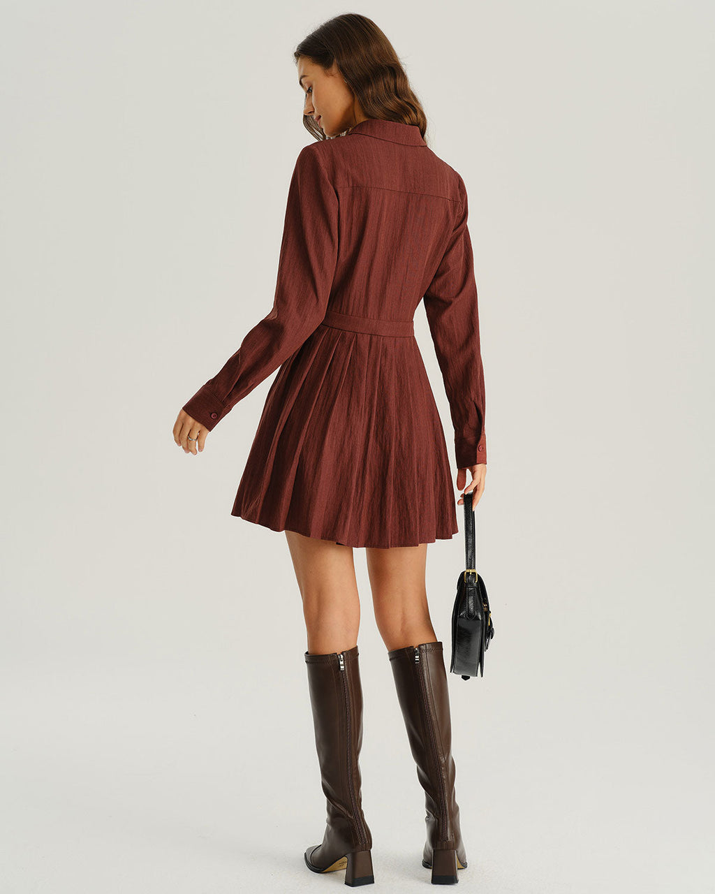 Charlotte A-Line Pleated Mini Dress In Red