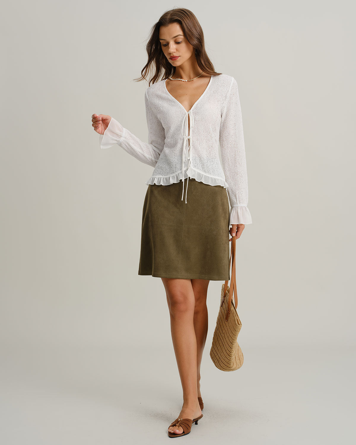 Plush Light Suede Mini Skirt