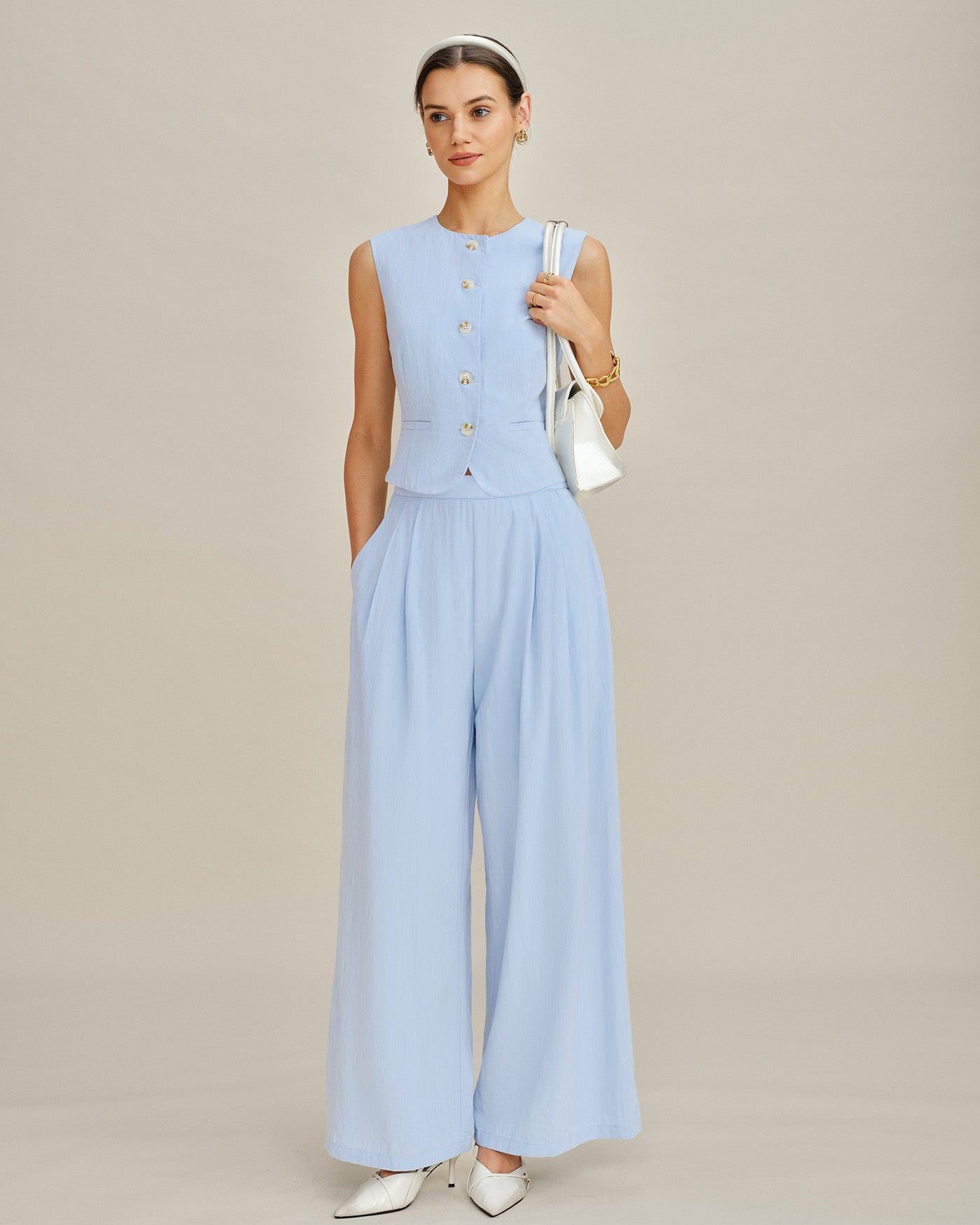 Sky Classic Straight Pants With Pockets